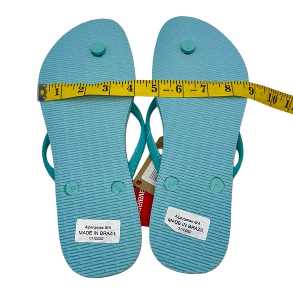 Havaianas Blue Water Flip Flop Sandals Size 11 / 12 - Picture 12 of 14